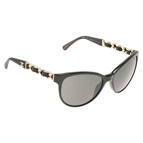 chanel chain cat eye sunglasses 5215q|CHANEL Sunglasses AUTHENTIC 5215q CH5215Q Gold Chain .